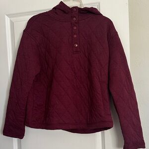 Quilted Burgundy Hoodie